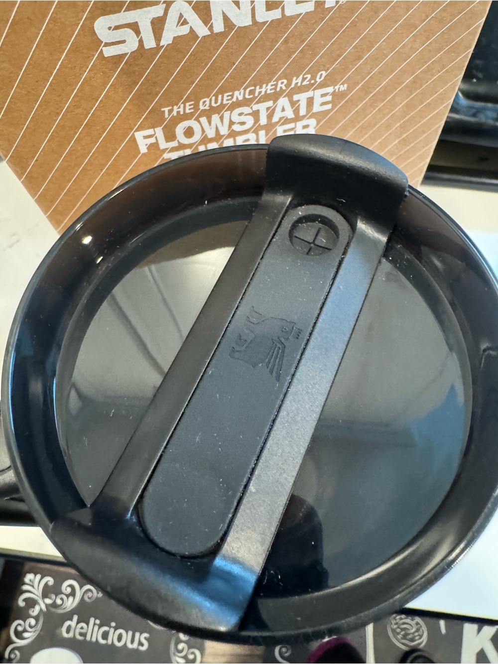 Stanley Black Tumbler with Gold Accents - Quencher H2.0 Style - Picture 3 of 3